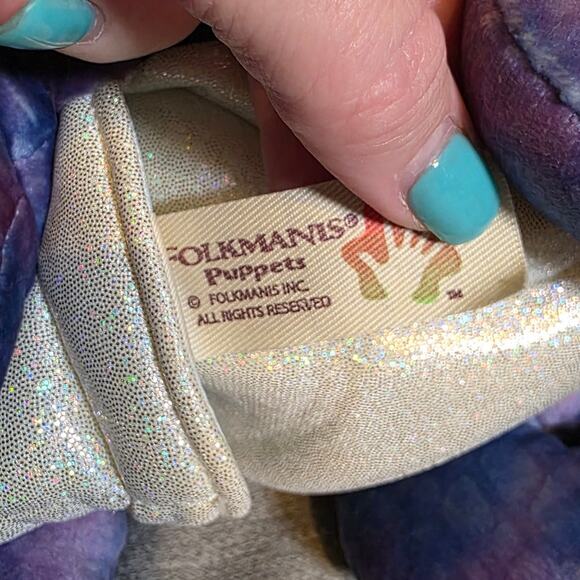 Folkmanis Large Purple Beaked Dragon Hand Puppet Plush Toy EUC - Picture 8 of 9